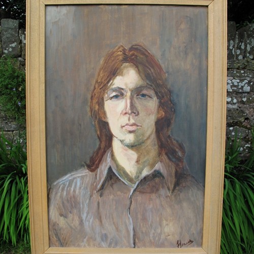 Portrait of a young man 'Jurgen' - Oil on board